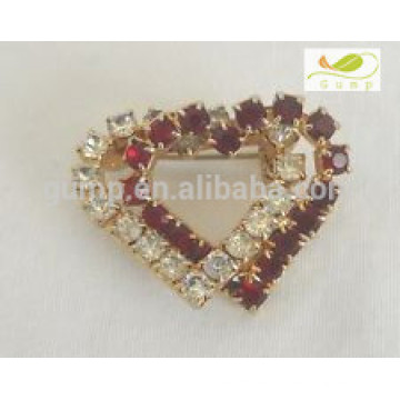 Broche de cristal del perno de la forma del corazón del rhinestone